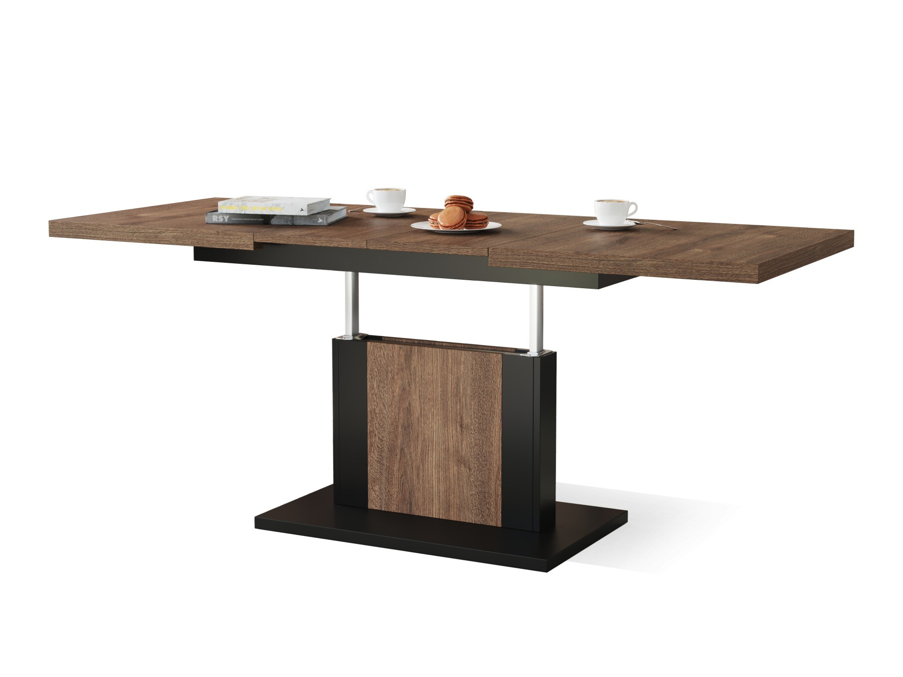 Salontafel transformator Glendale 103 (Donkere eik + Zwart)