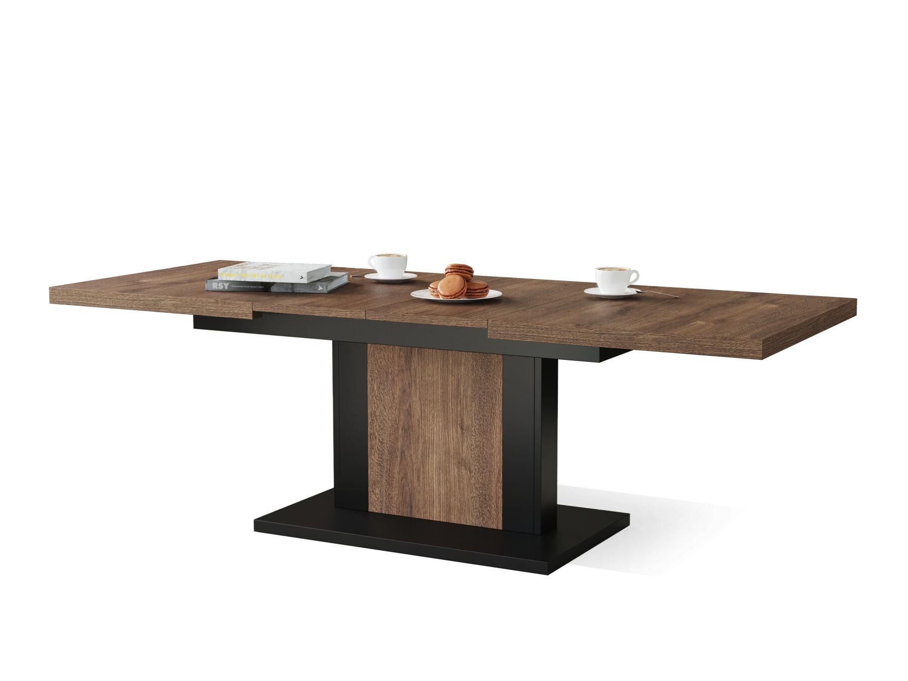 Salontafel transformator Glendale 103 (Donkere eik + Zwart)