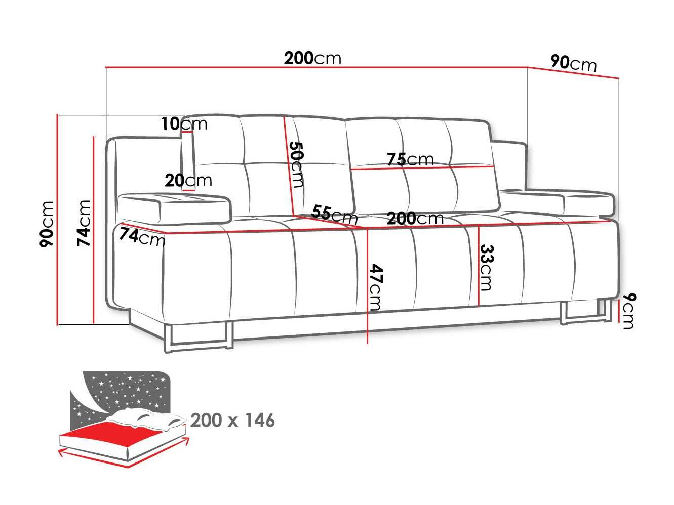 Slaapbank Columbus 151 (Lux 05)