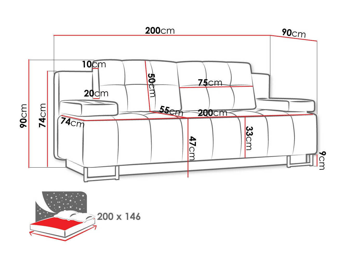 Slaapbank Columbus 151 (Lux 06)