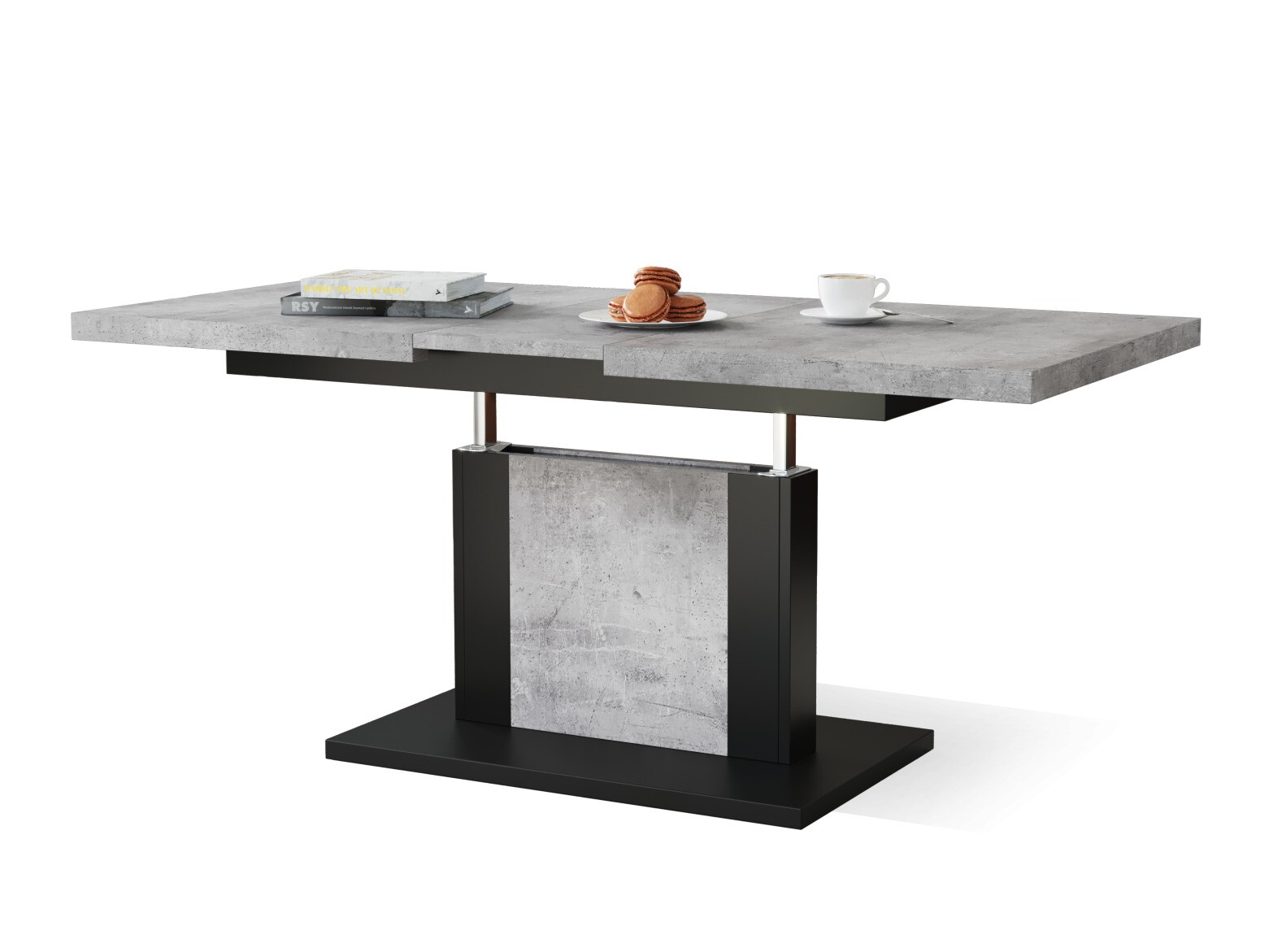 Transformeerbare salontafel Glendale 103 (Beton + Zwart)