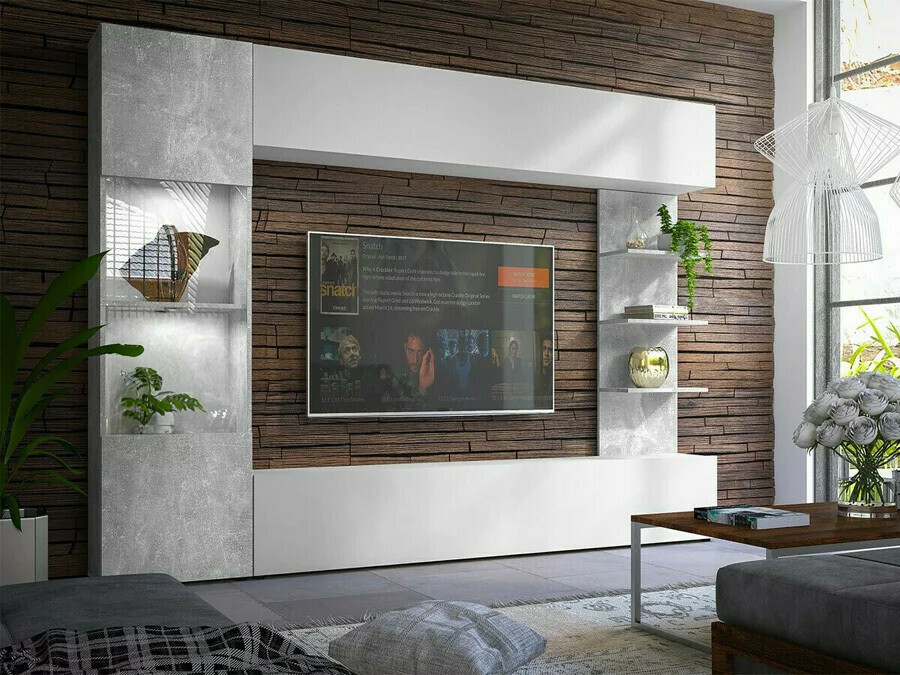 Woonkamerset Comfivo 210 (Wit + Beton)