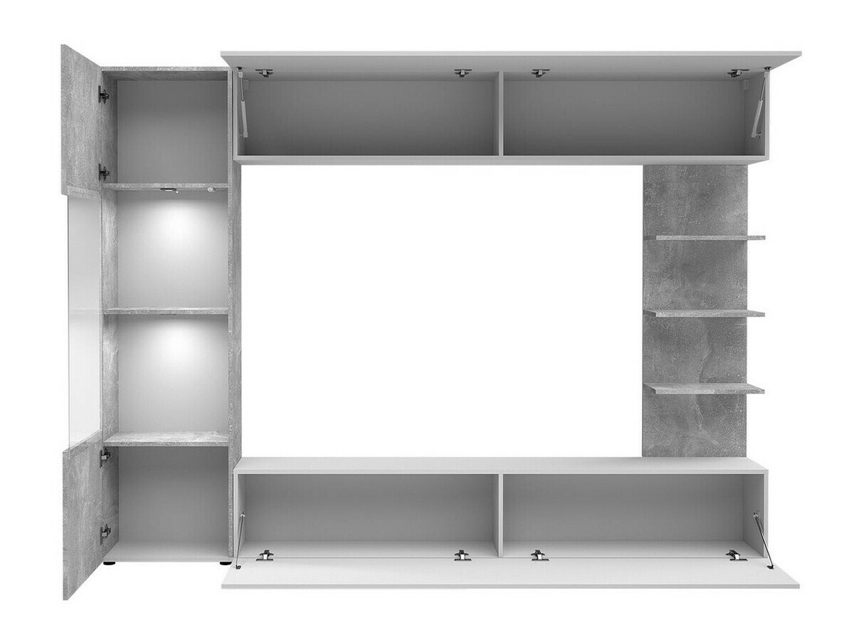 Woonkamerset Comfivo 210 (Wit + Beton)