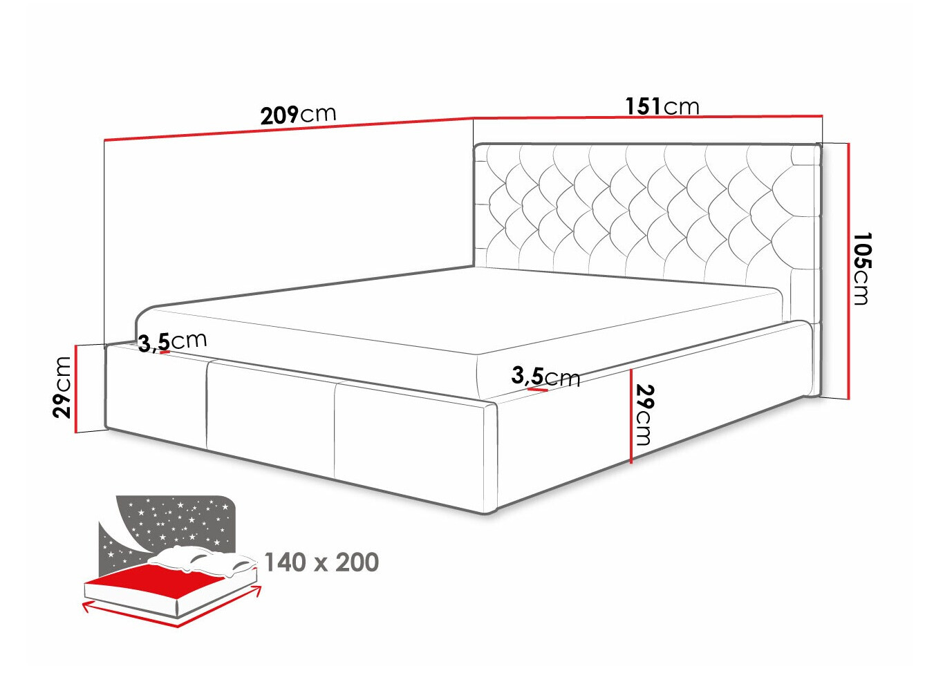 Bed ComfiDream 185 (Breeze 15)