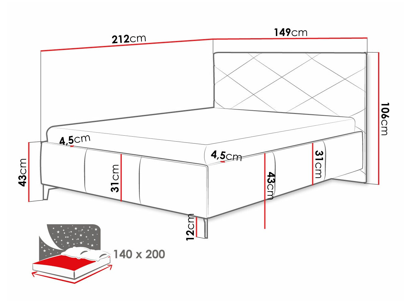 Bed ComfiDream 186 (Breeze 01)
