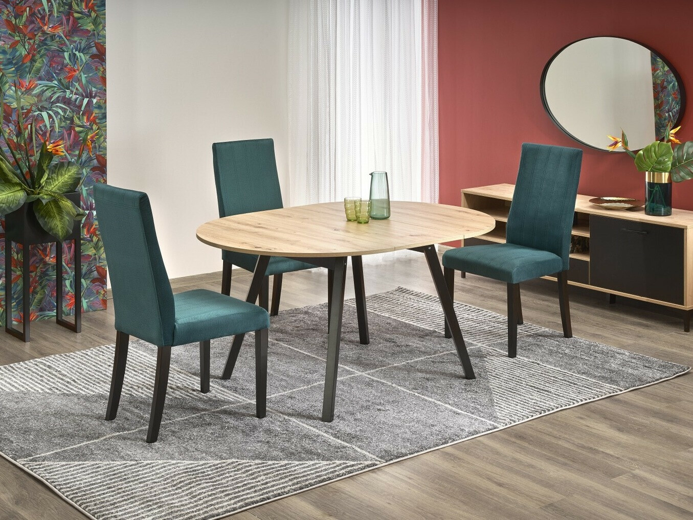 Tafel Houston 981 (Artisan eiken + Zwart)