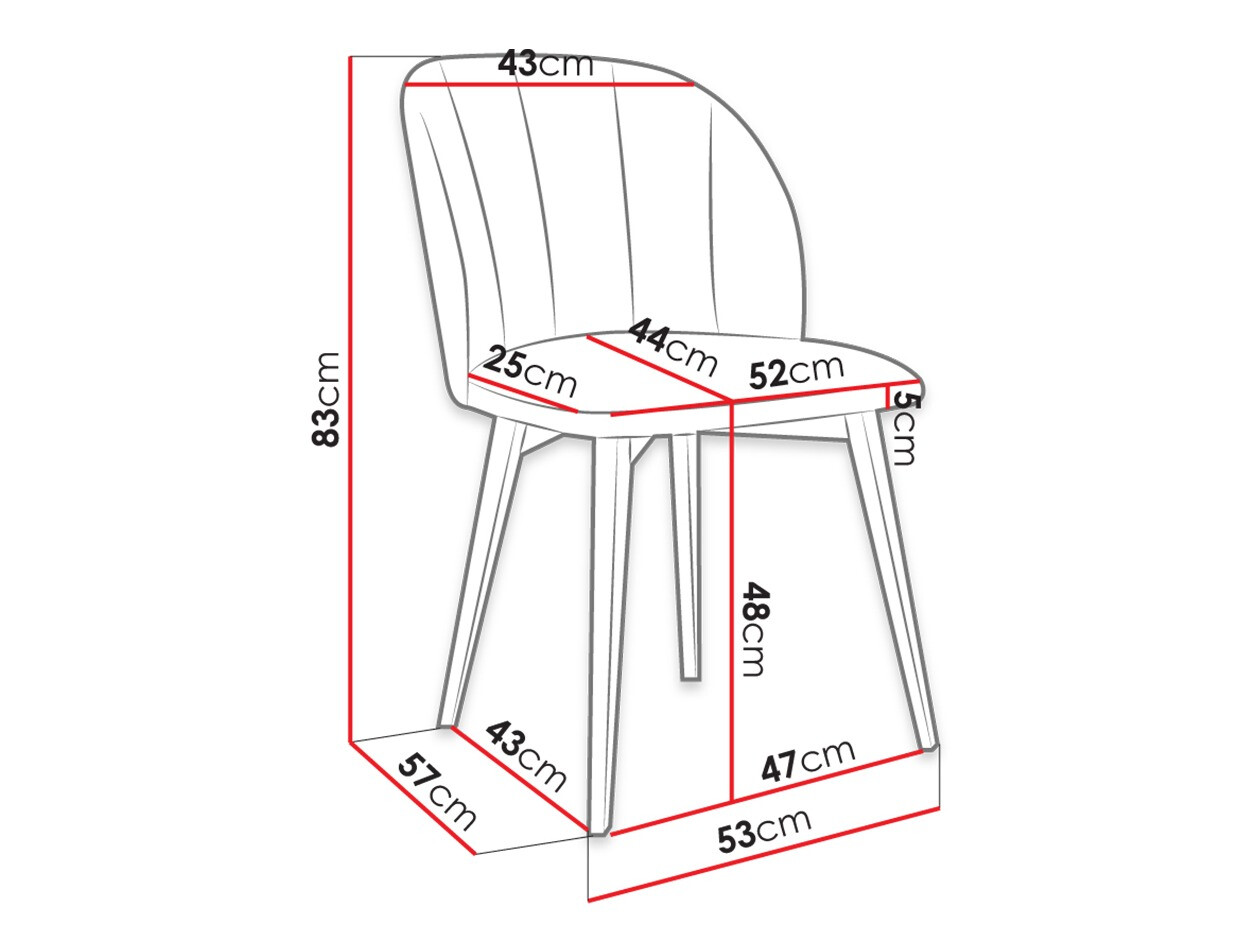 Stoel Racine 104 (Zwart + Magic Velvet 2216)