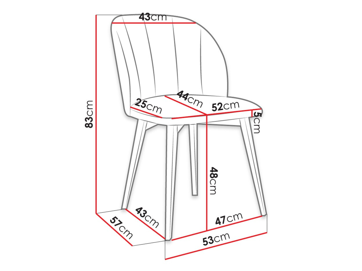 Stoel Racine 104 (Zwart + Magic Velvet 2219)