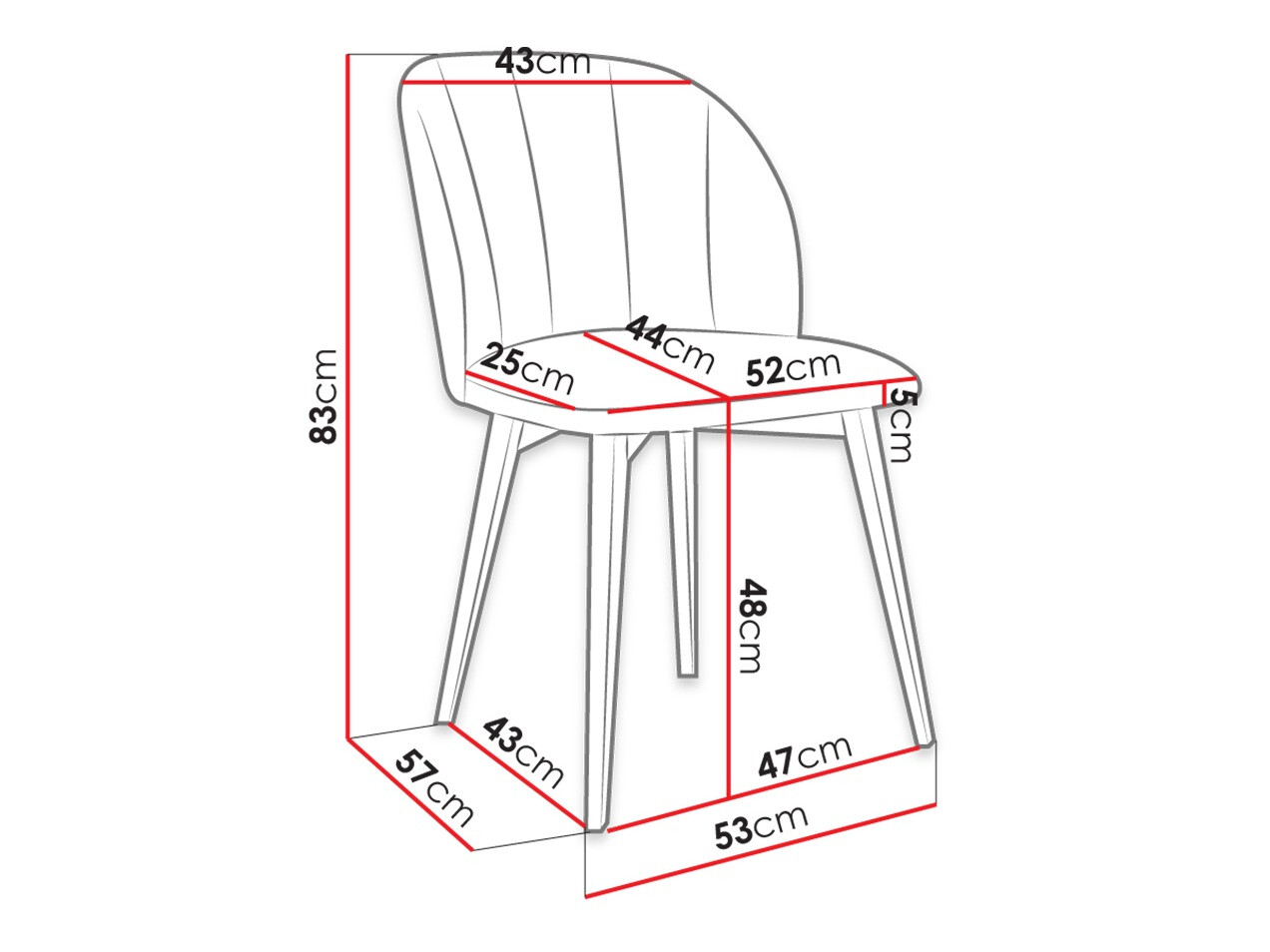 Stoel Racine 104 (Zwart + Magic Velvet 2225)