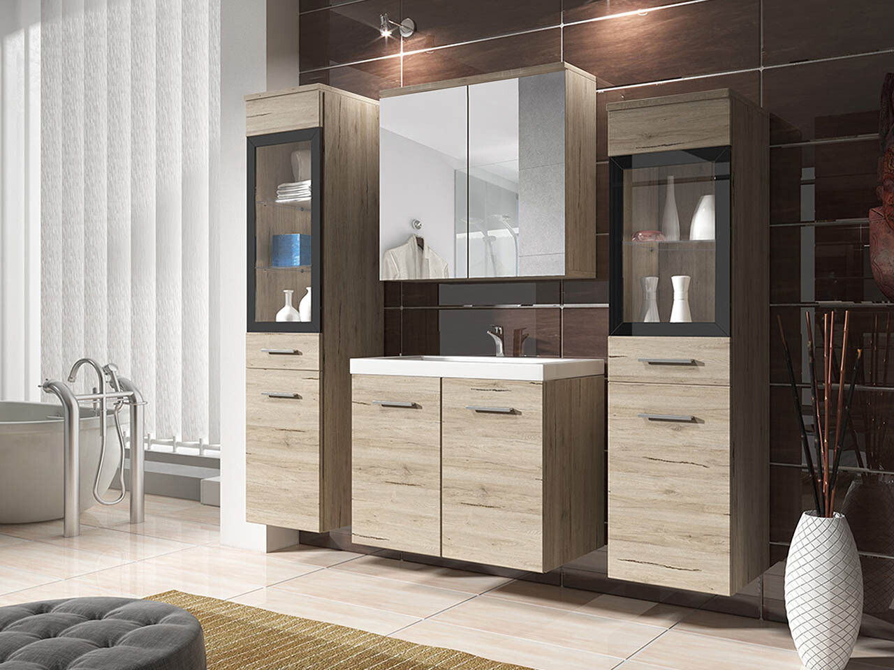 Badkamerset Sarasota 140 (San Remo eik)