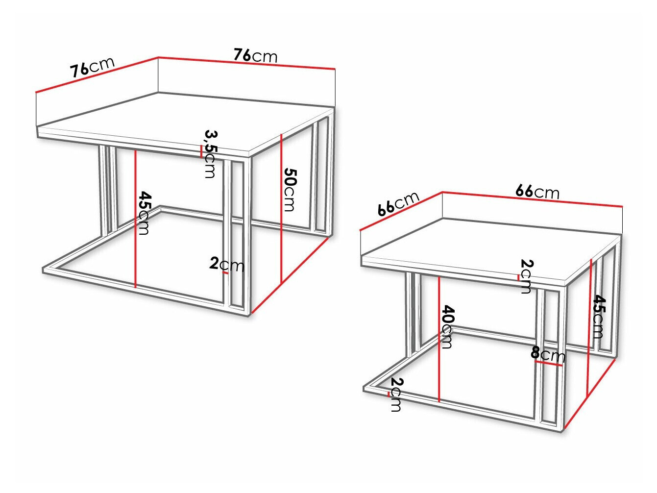 Salontafel set Oswego 110 (Bruin + Zwart)