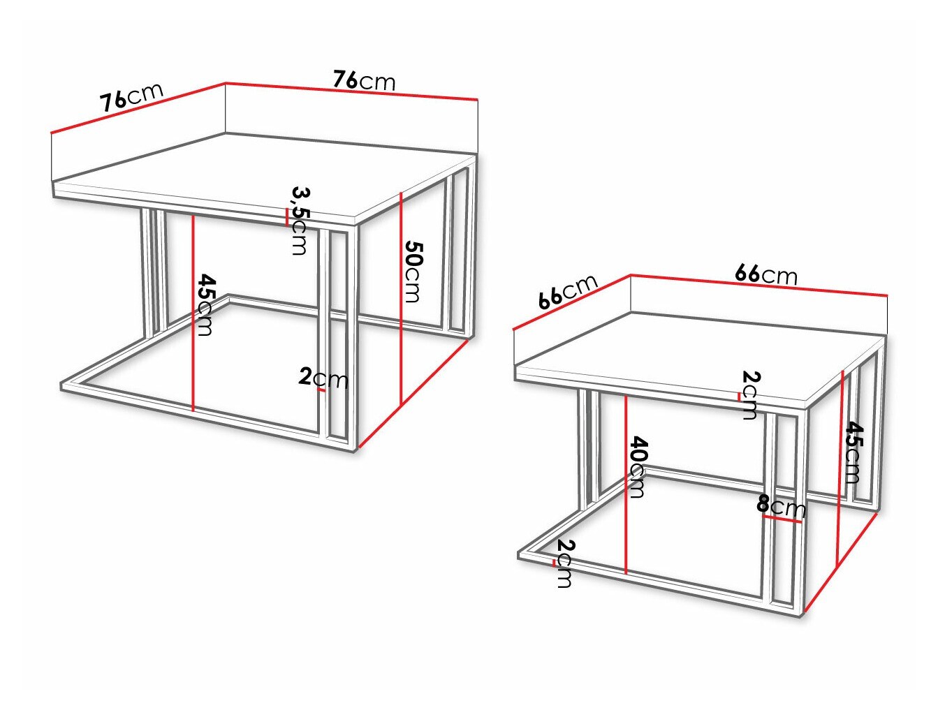 Salontafel set Oswego 110 (Zwart + Gouden)