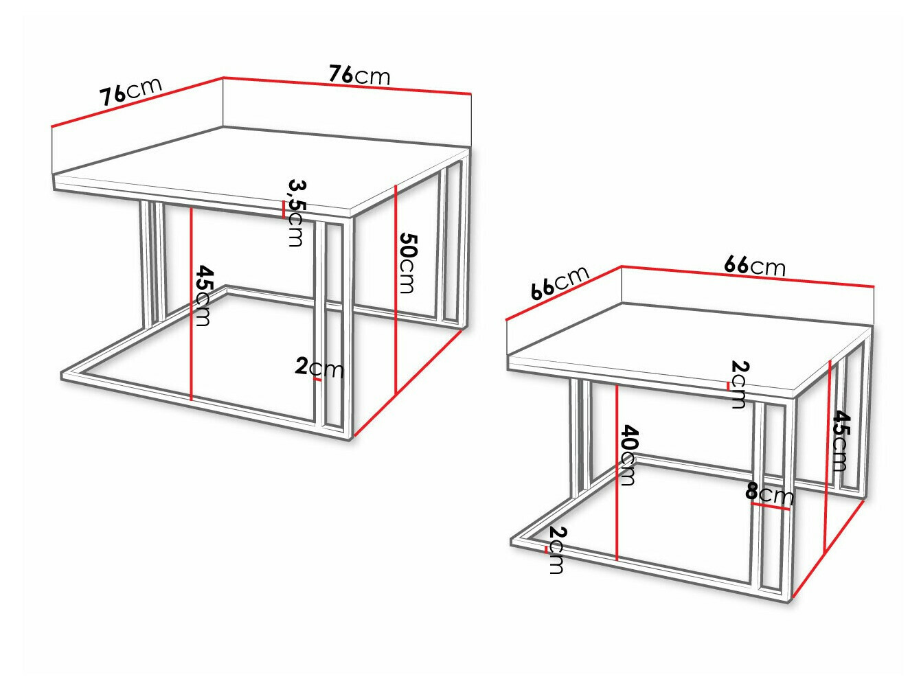 Salontafel set Oswego 110 (Zwart)