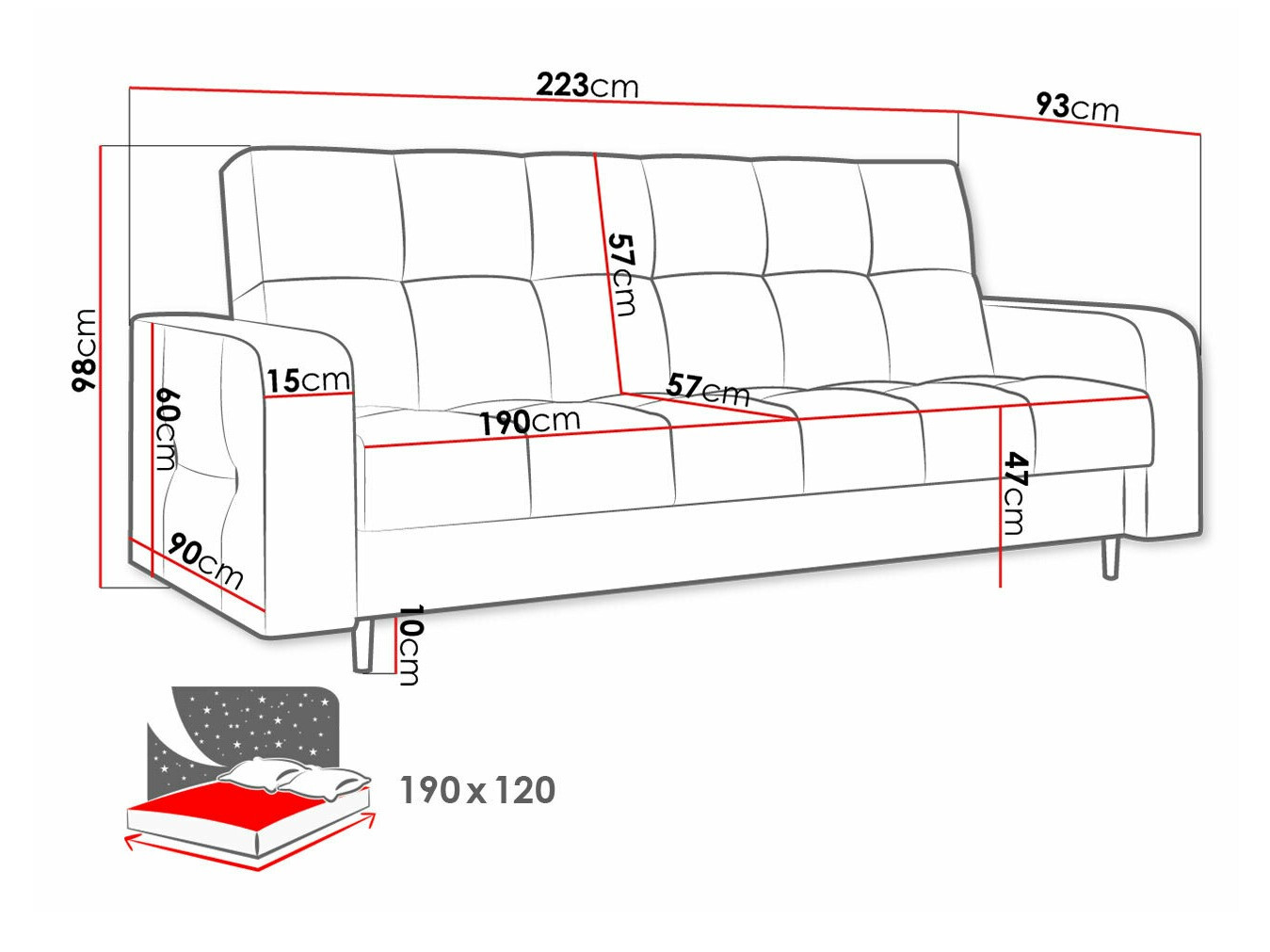 Slaapbank Edinburg 106 (Kronos 19)
