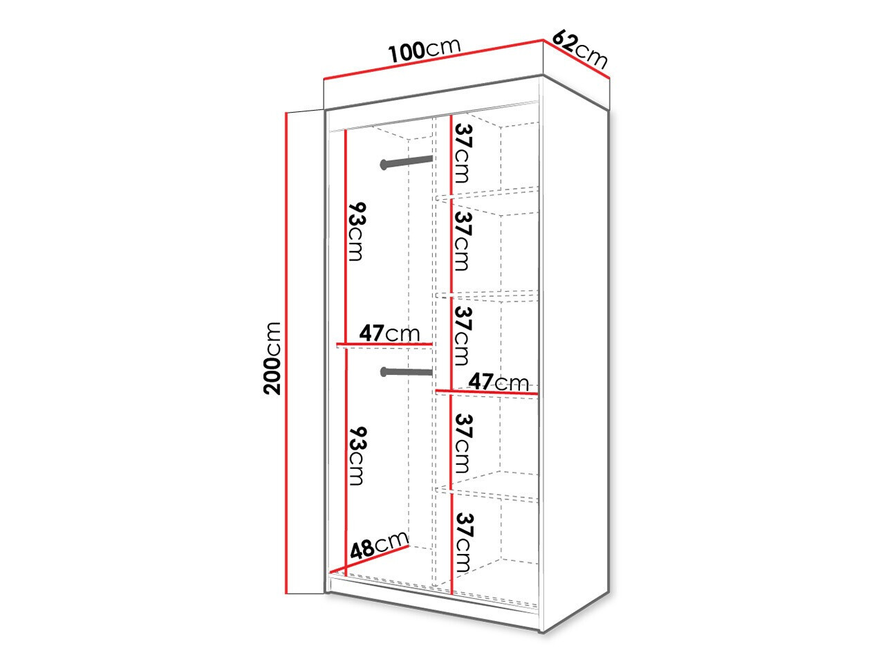 Kledingkast Hartford 472 (Wit)