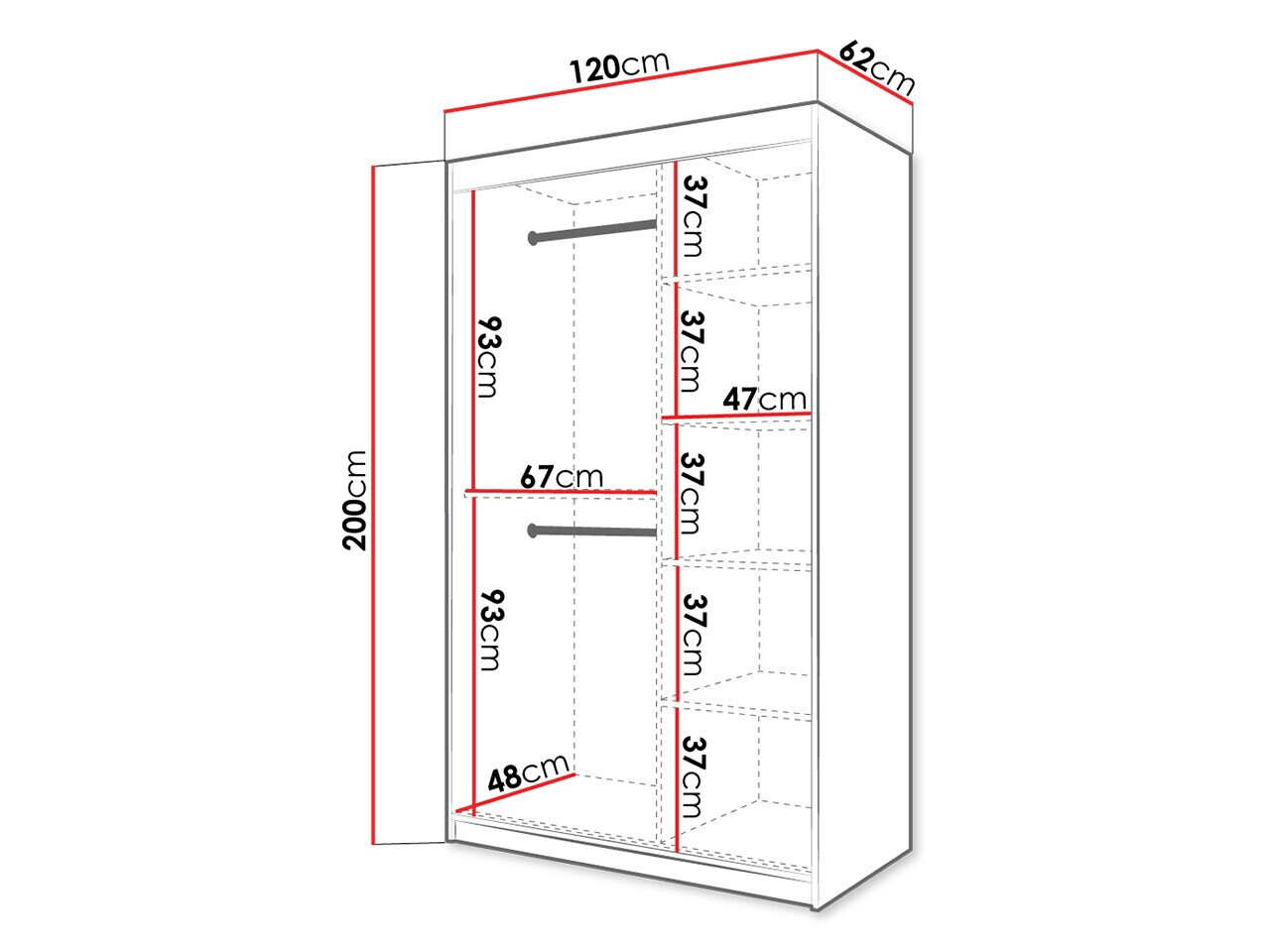 Kledingkast Hartford 473 (Wit)