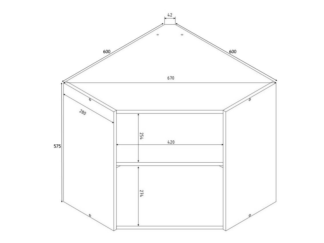 Modulaire wandhoekkast Eli 106