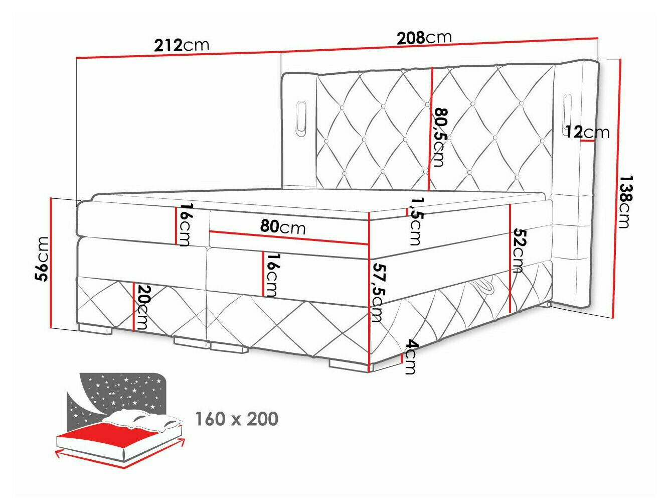 Boxspring Baltimore 187 (Kameleon 59)