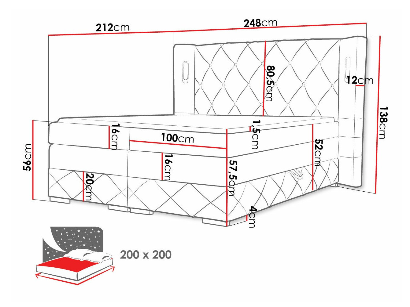 Boxspring Baltimore 187 (Kameleon 59)