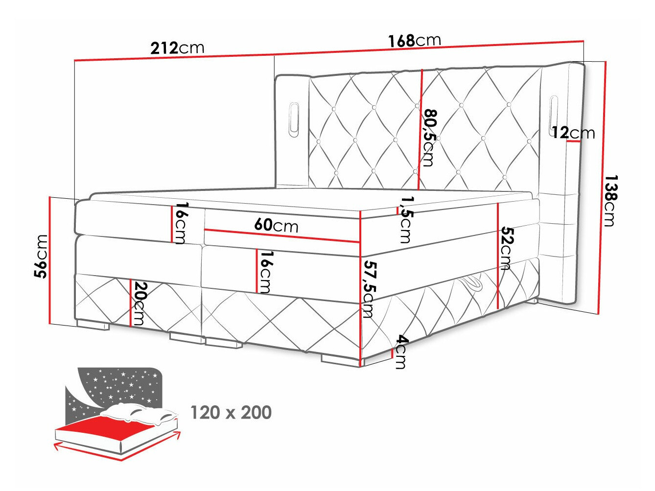 Boxspring Baltimore 187 (Kameleon 84)