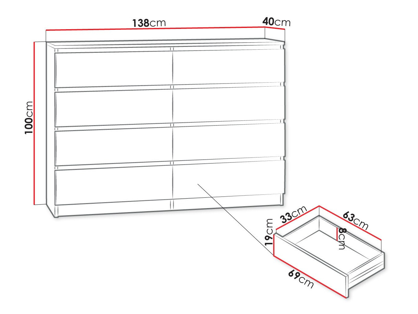 Ladekast Comfivo 162 (Wit)
