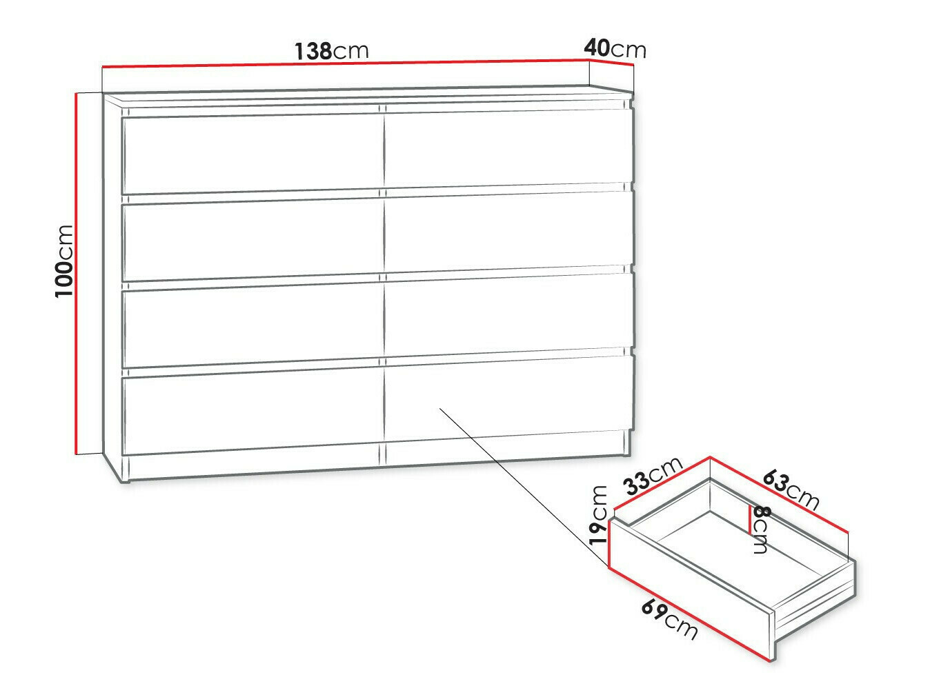 Ladekast Comfivo 162 (Zwart)