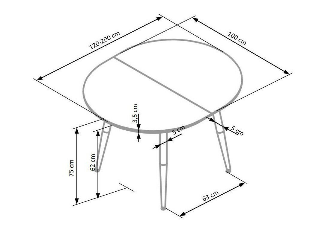 Tafel Houston 567 (Wit + San Remo eik)