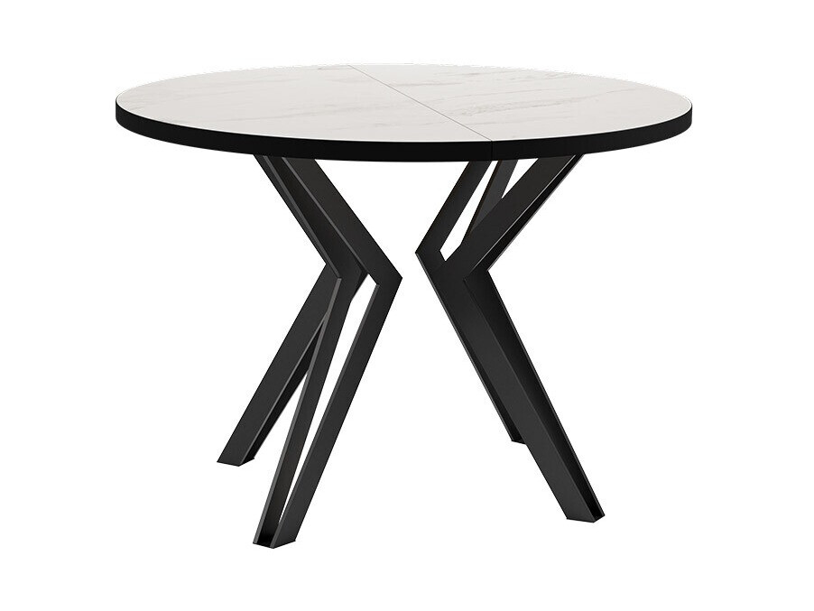 Tafel Oswego 111 (Wit marmer + Zwart)