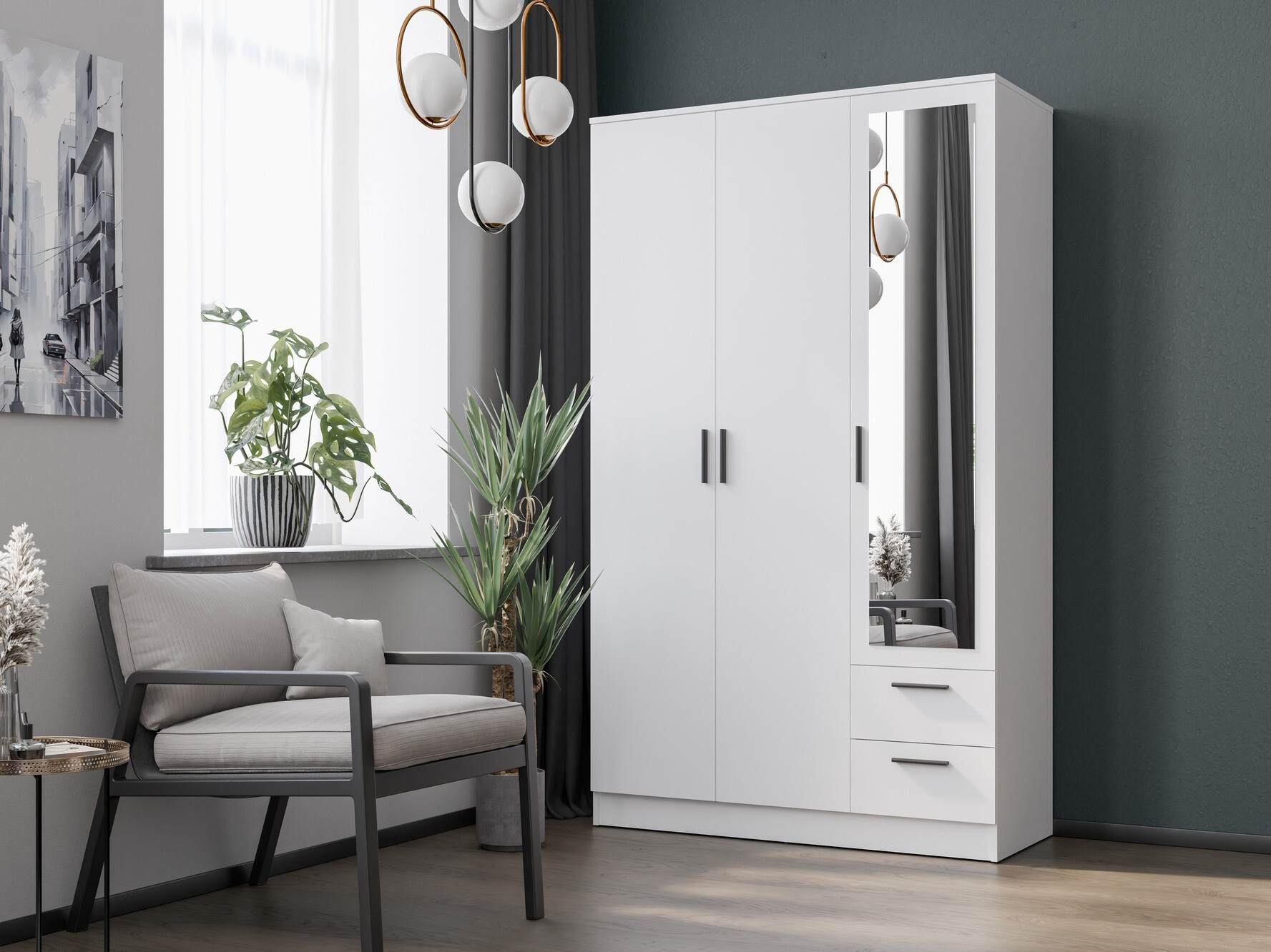 Kledingkast Orlando 222 (Wit)