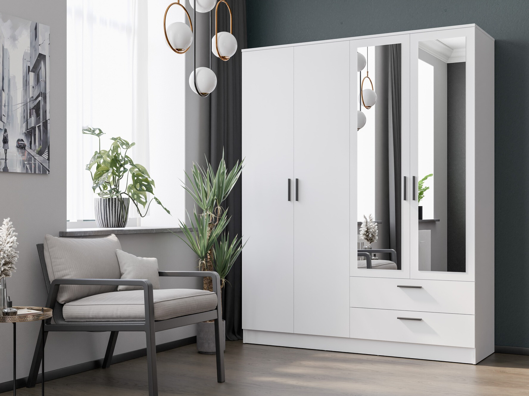 Kledingkast Orlando 223 (Wit)