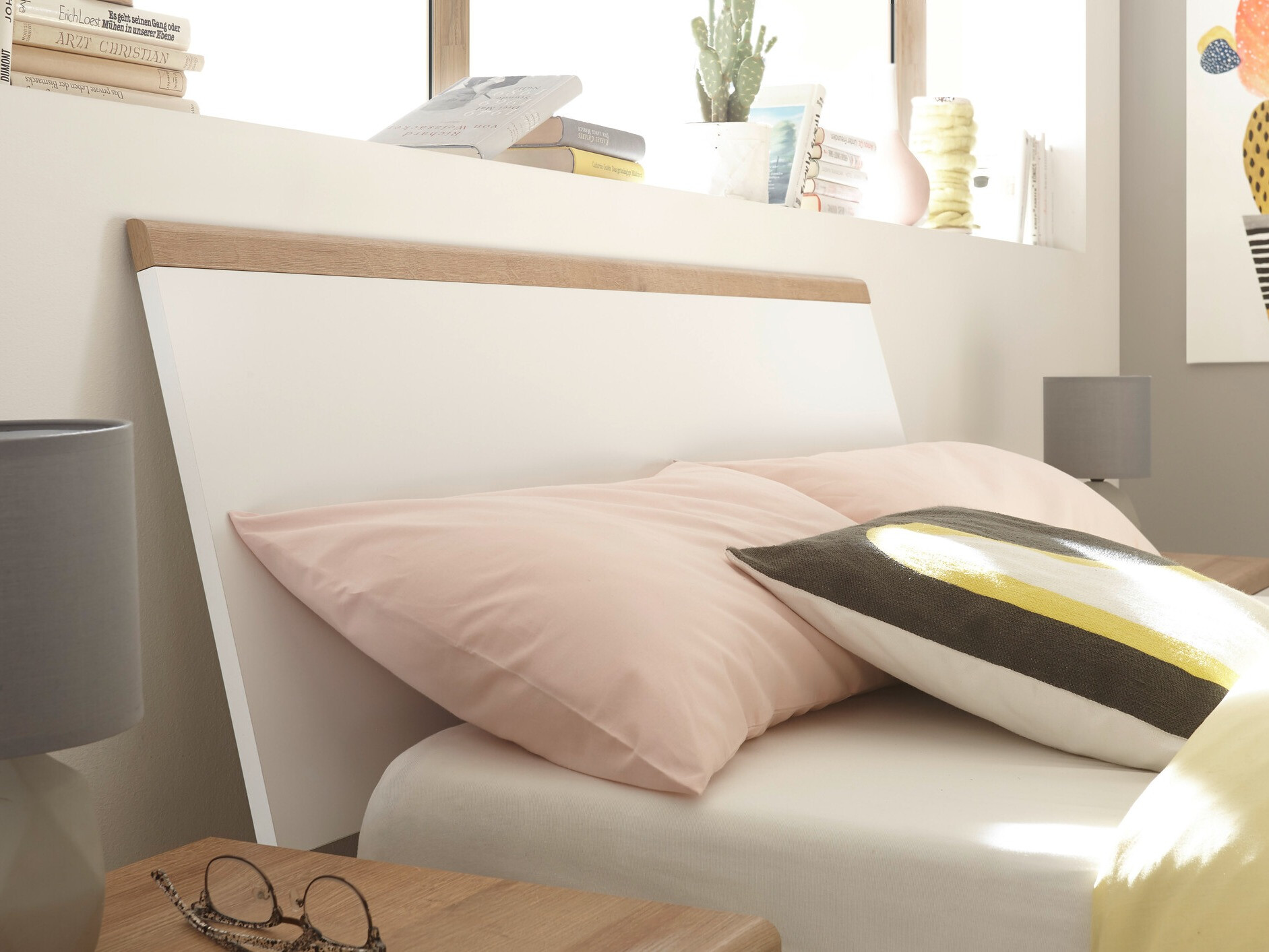 Bed Elbfiou 119 (Riviera eiken + Wit)