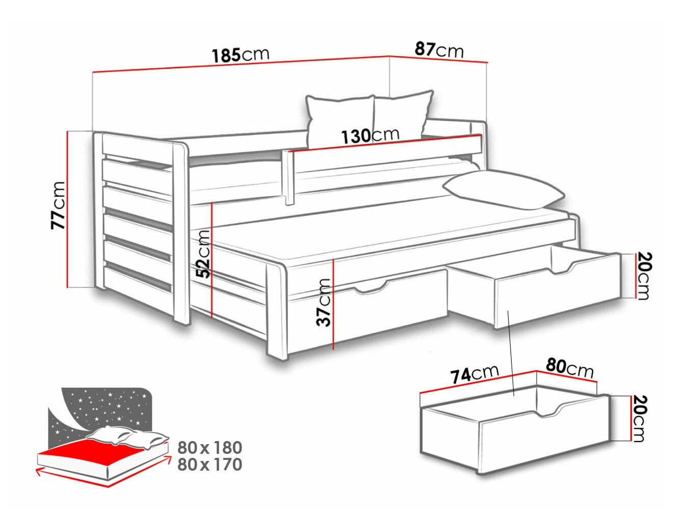 Bed Henderson 127 (Grenen)