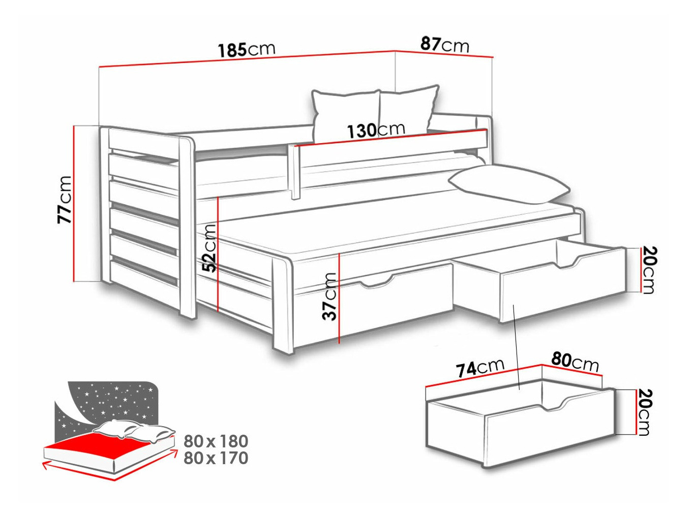 Bed Henderson 127 (Wit)
