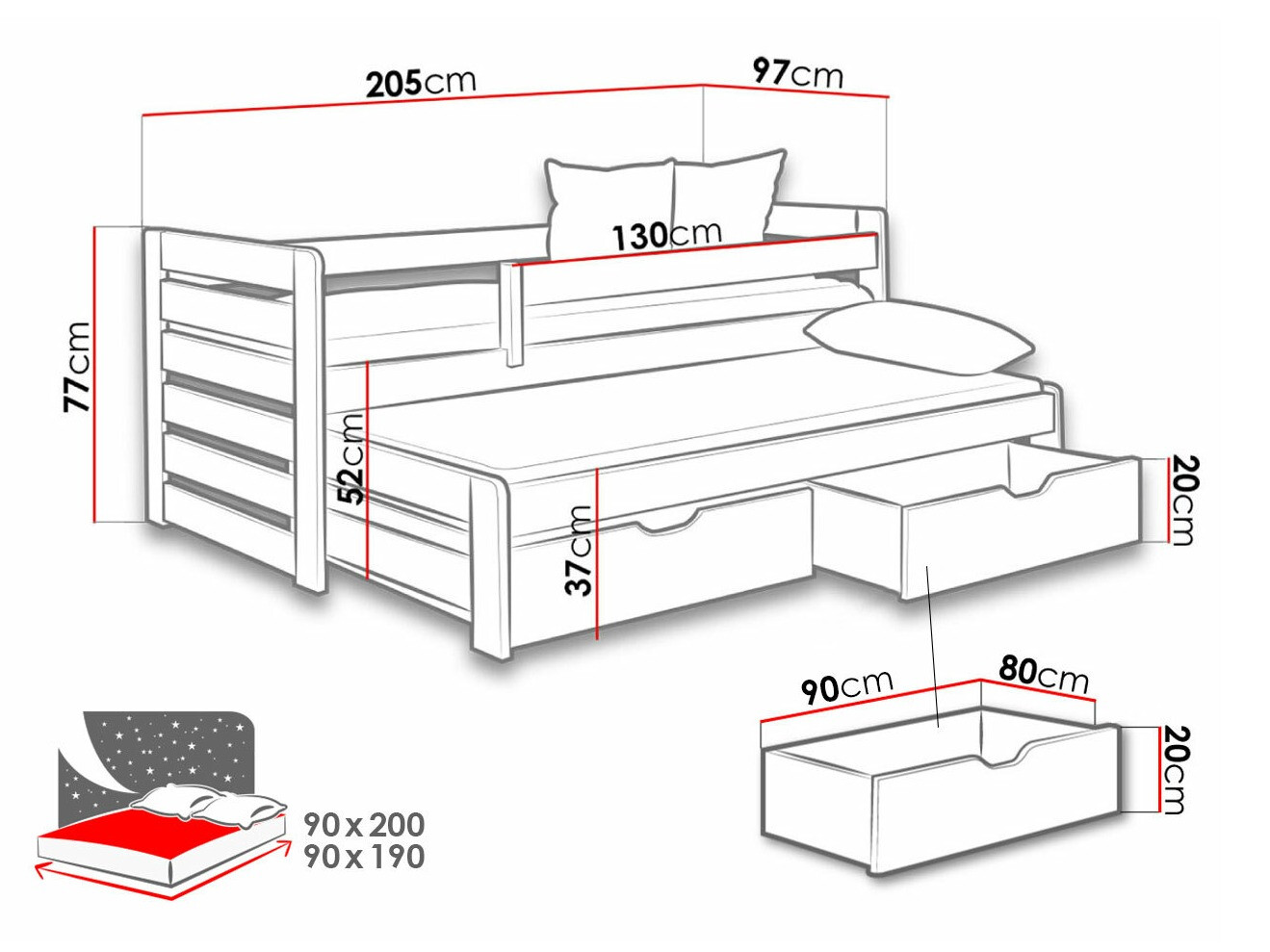 Bed Henderson 128 (Wit)