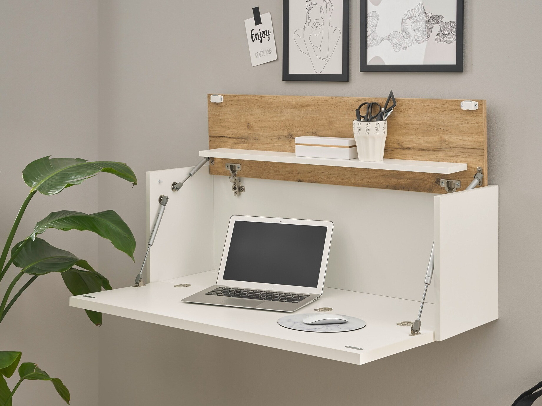 Bureau Elbsori 107 (Wit + Wotan eik)