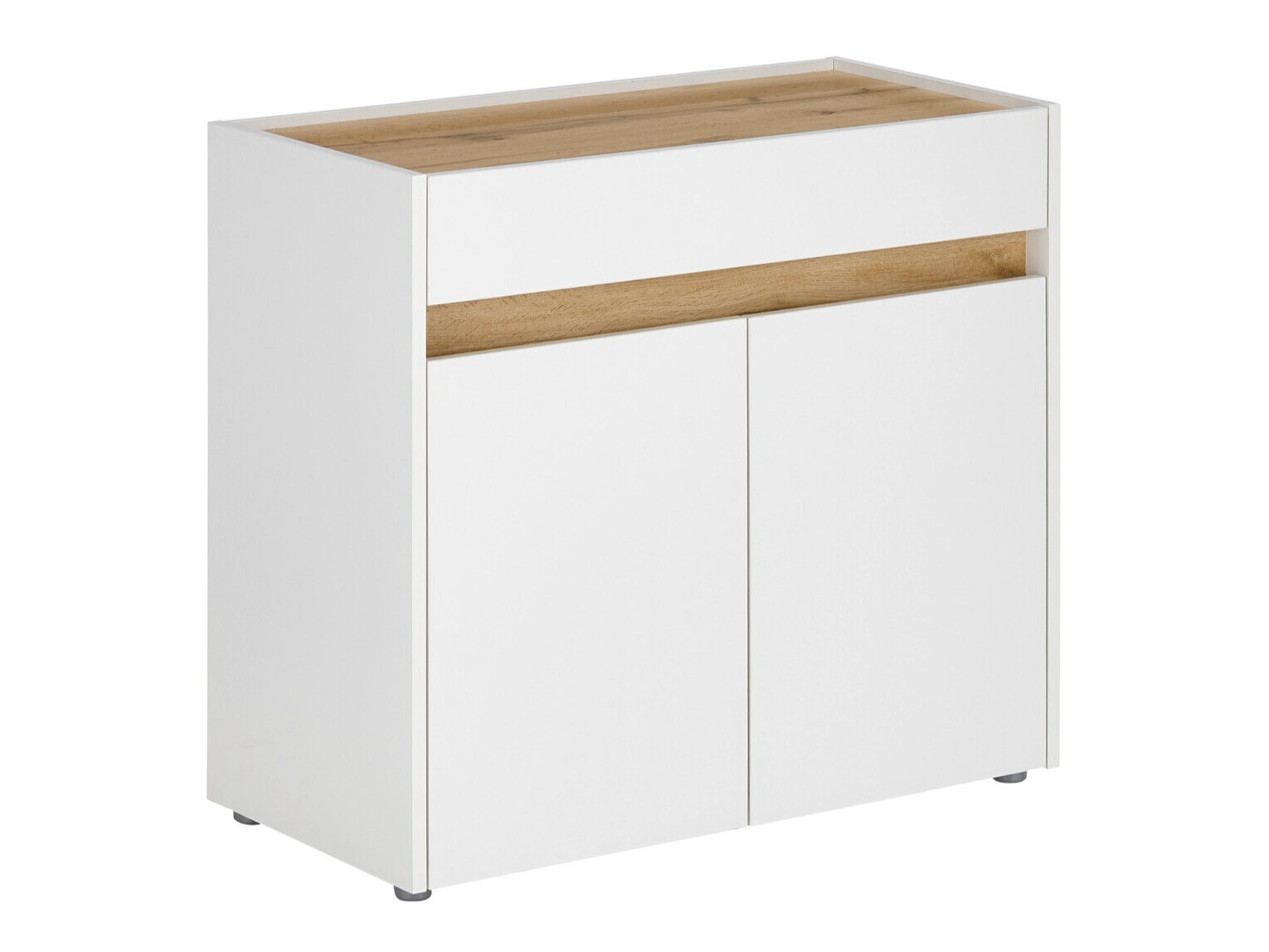 Ladekast Elbsori 110 (Wit + Wotan eik)