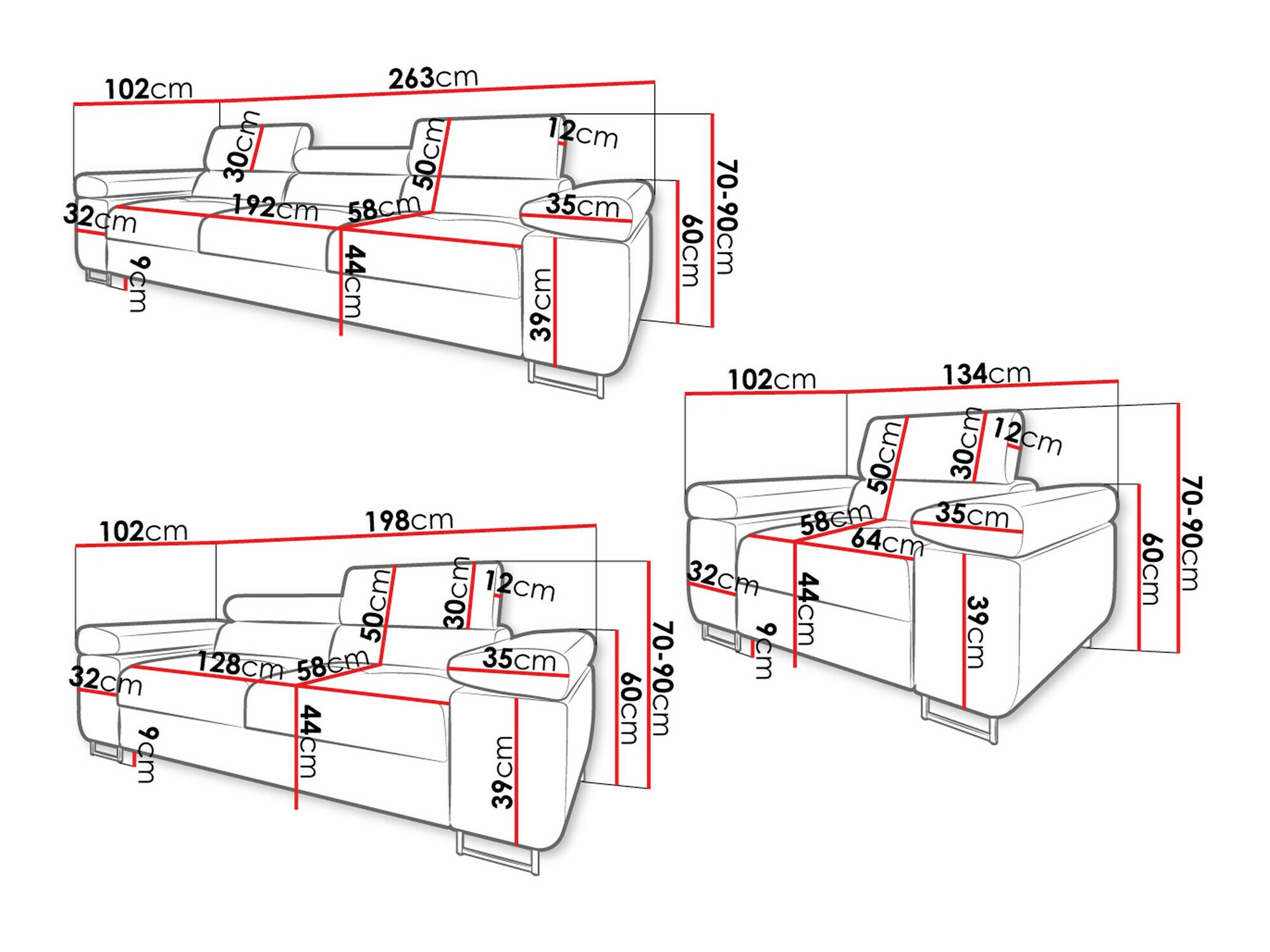 Gestoffeerde meubelset Comfivo Eliferu 107 (Manila 02)