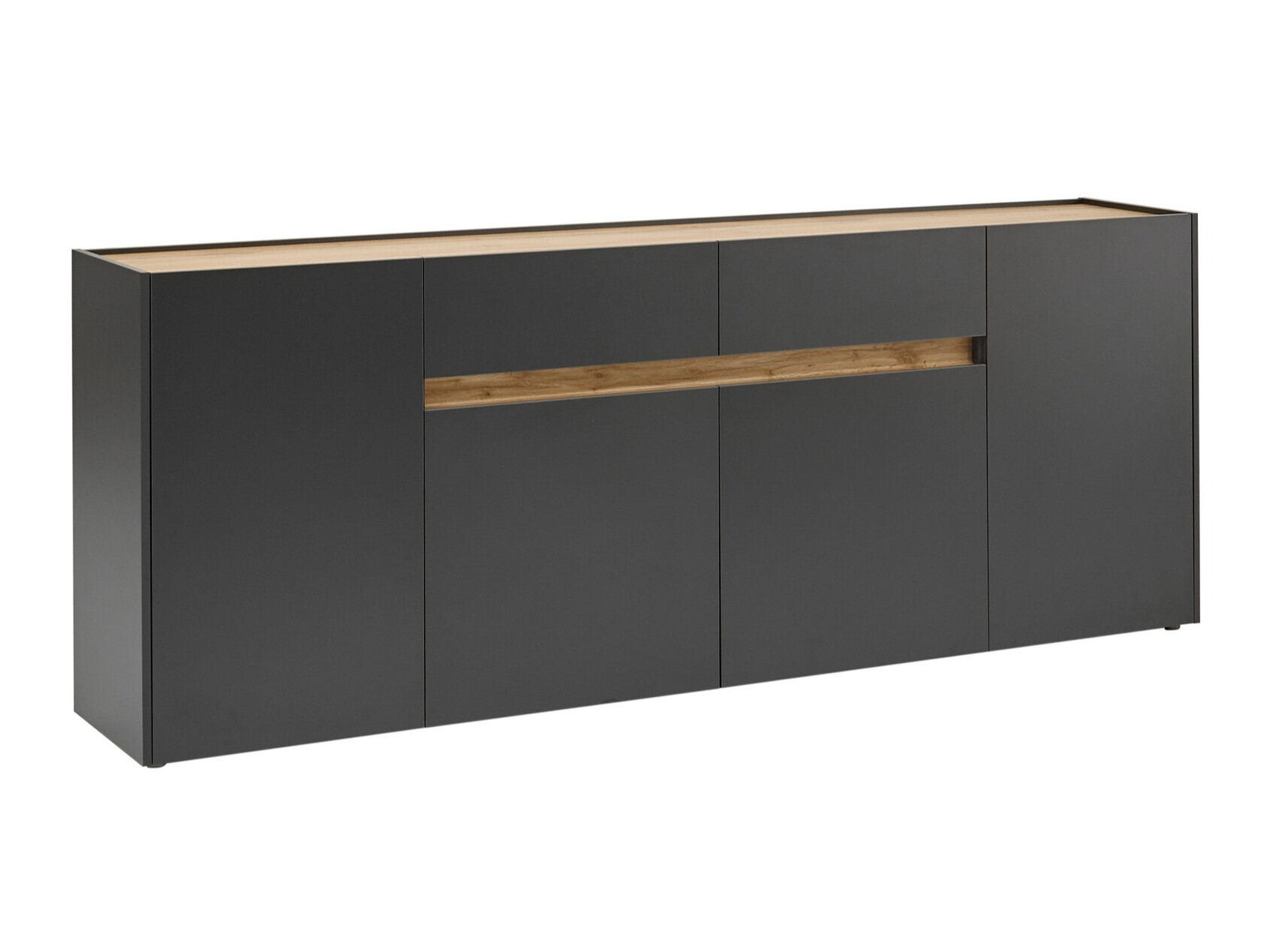 Ladekast Elbsori 118 (Antraciet + Wotan eik)