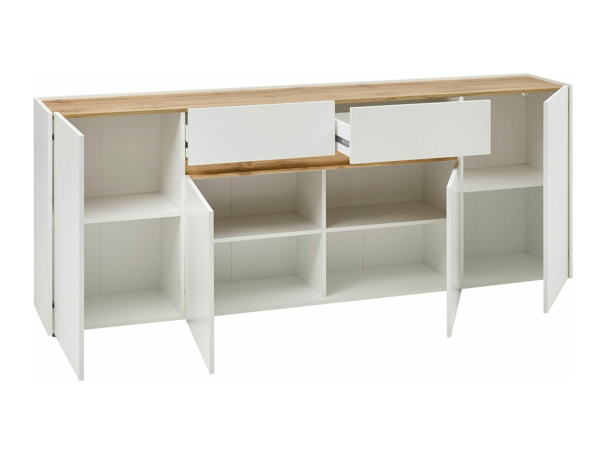 Ladekast Elbsori 118 (Wit + Wotan eik)