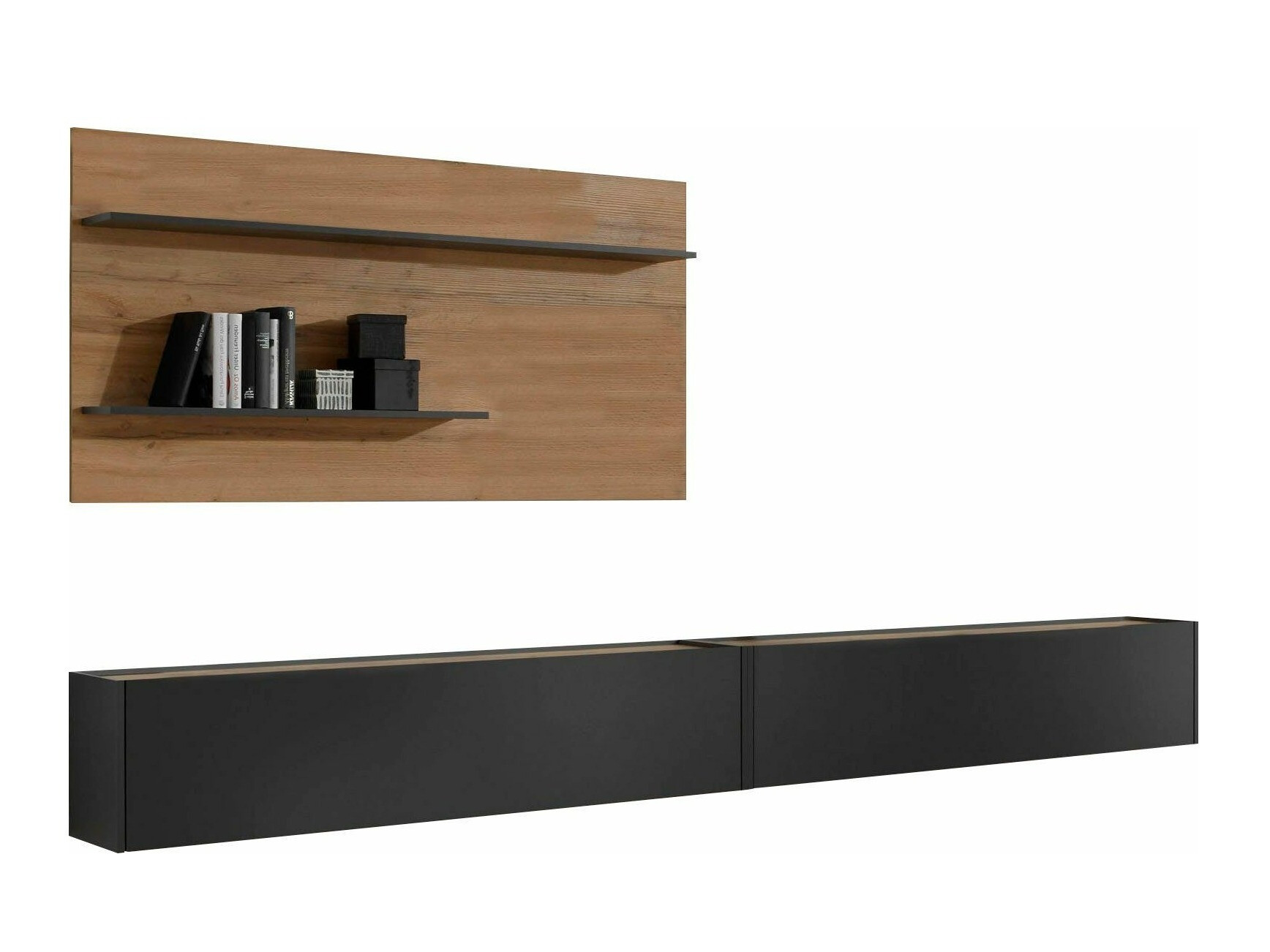 Woonkamerset Elbsori 120 (Antraciet + Wotan eik)