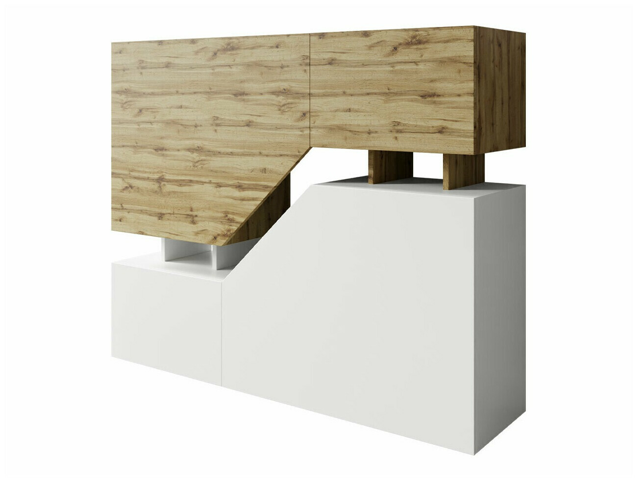 Dressoir Comfivo Daldune 101 (Wotan eik + Wit)