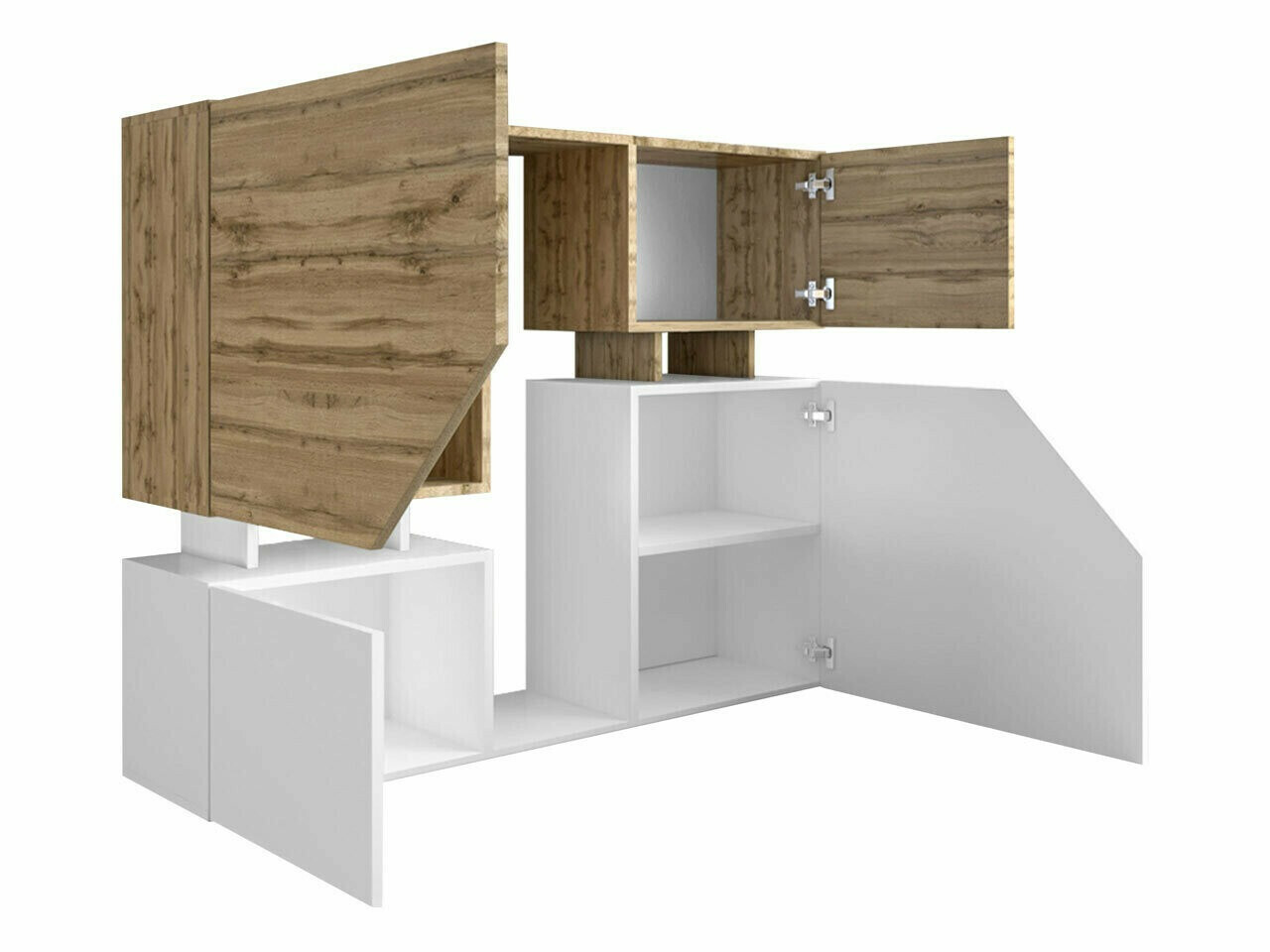 Dressoir Comfivo Daldune (Wotan eik + Wit)