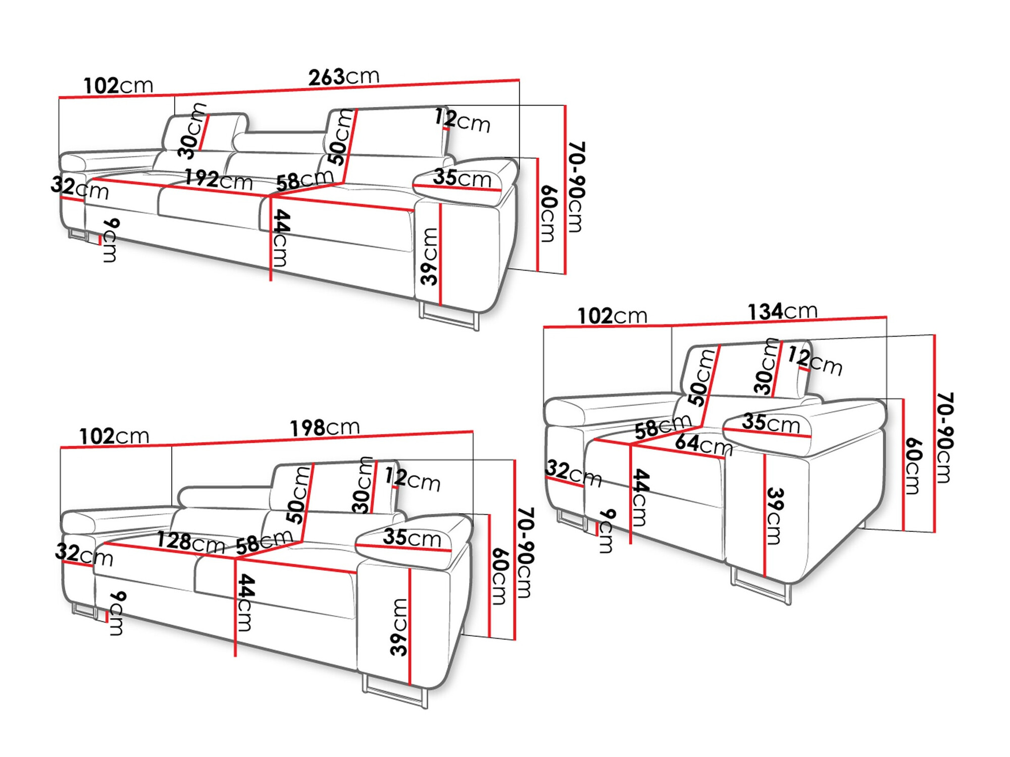 Gestoffeerde meubelset Comfivo Eliferu 107 (Soft 011 + Lux 06)