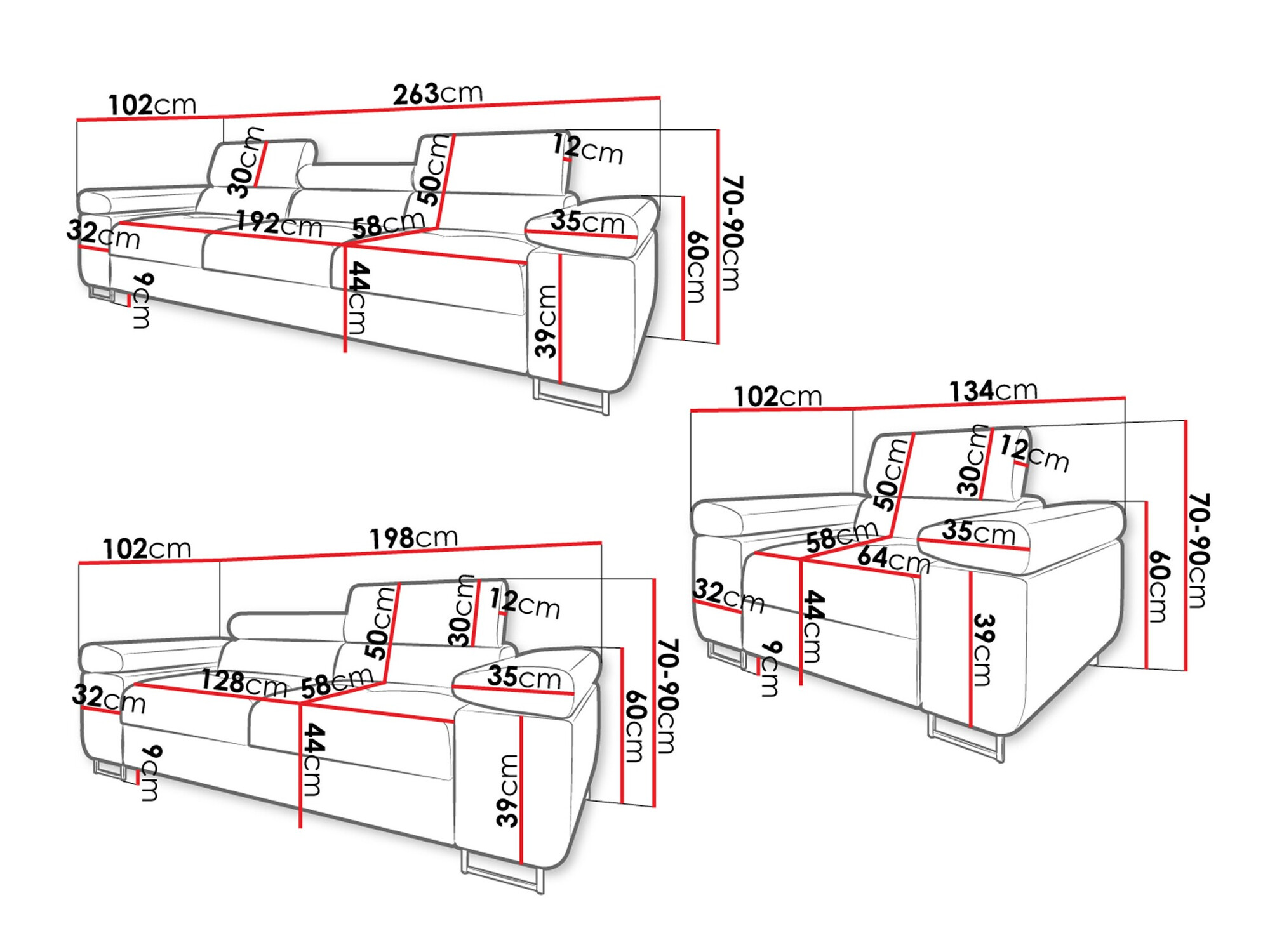 Gestoffeerde meubelset Comfivo Eliferu 107 (Soft 029 + Lux 05)