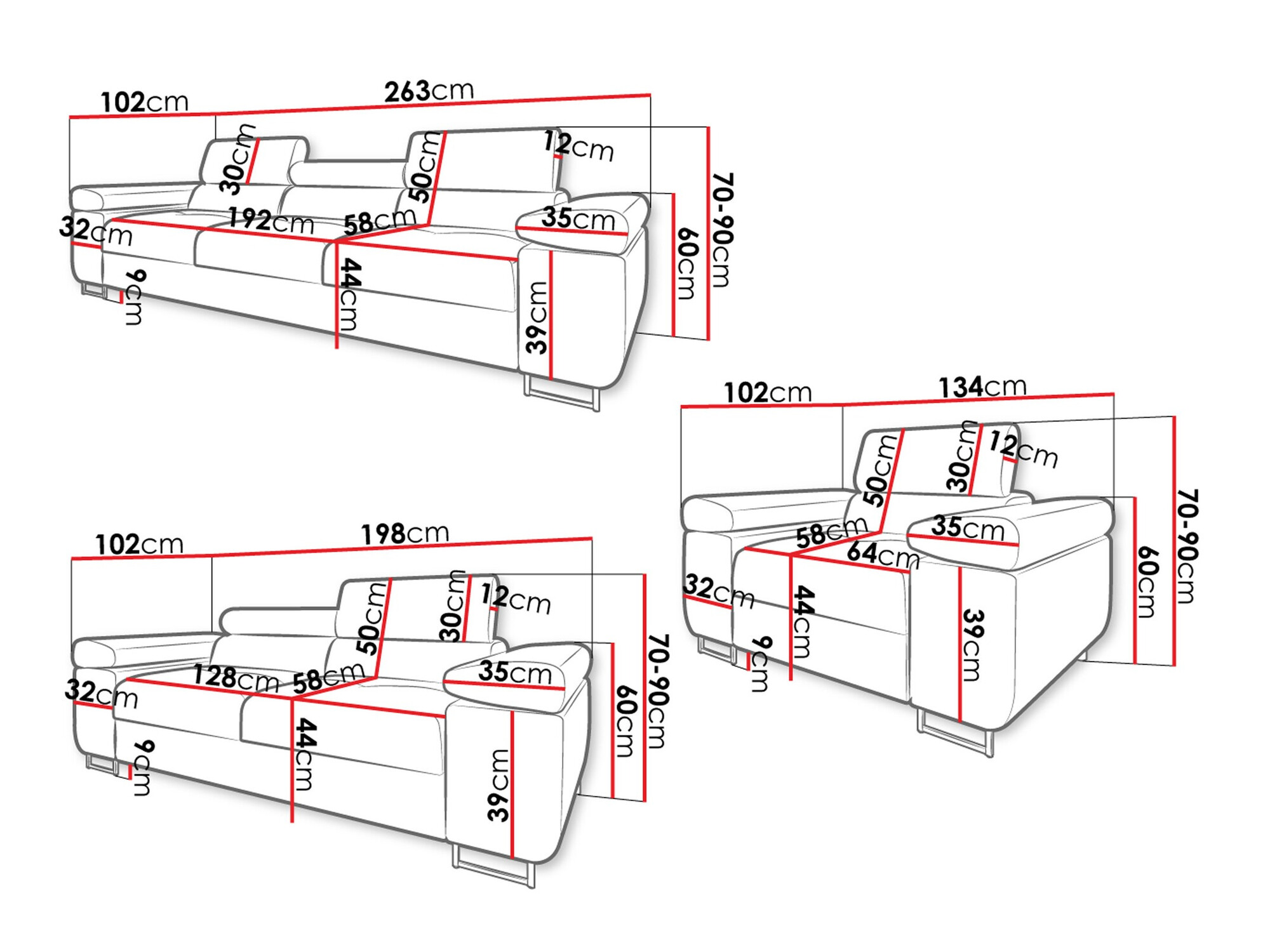 Gestoffeerde meubelset Comfivo Eliferu 107 (Soft 066 + Lux 03)