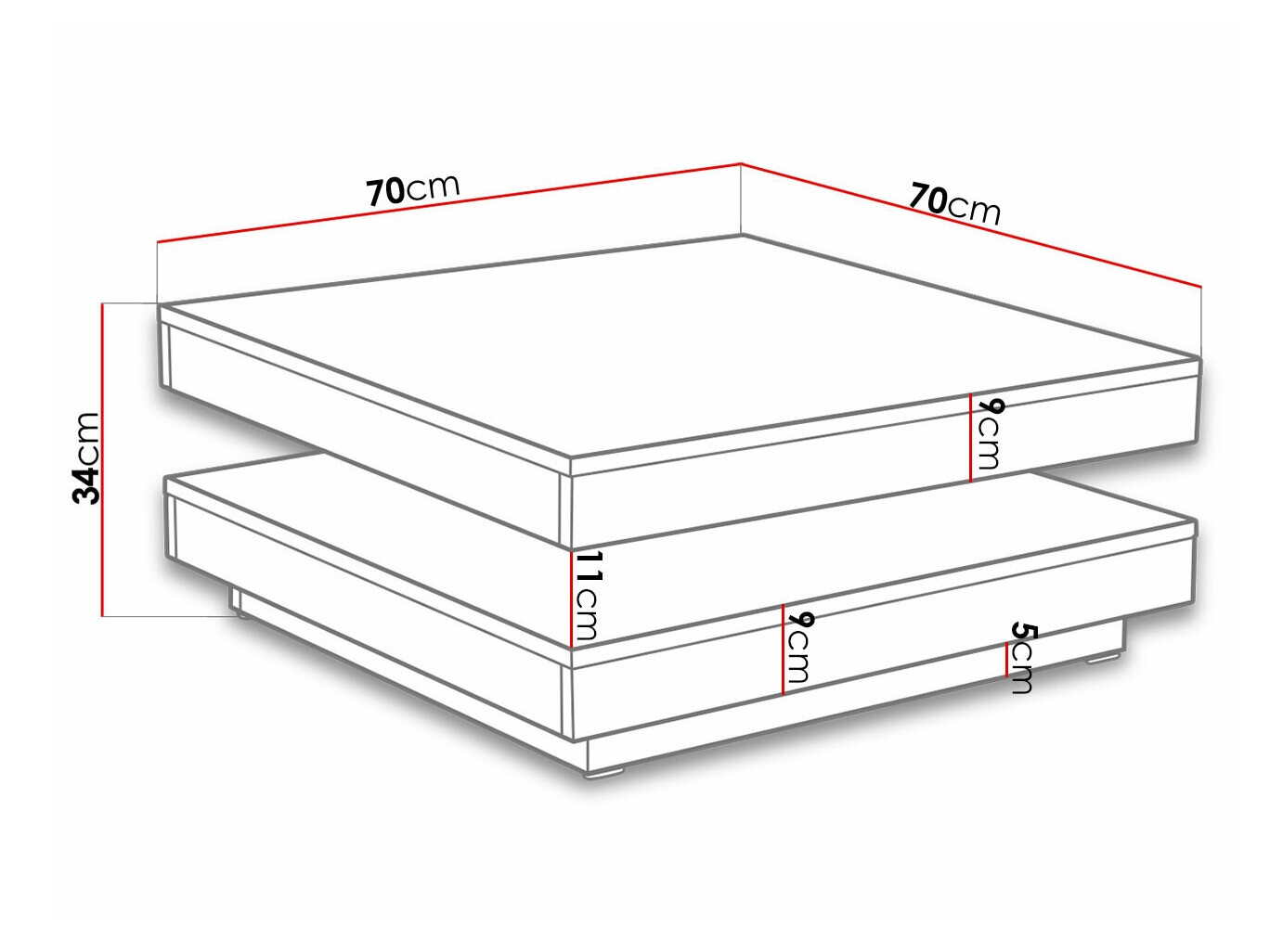 Salontafel transformator Comfivo 385 (Grafiet + Wotan eik)