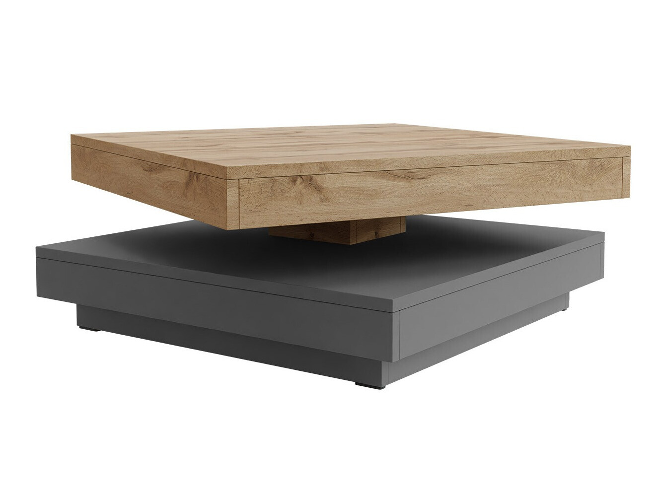 Transformeerbare salontafel Comfivo Pisces (Grafiet + Wotan eik)