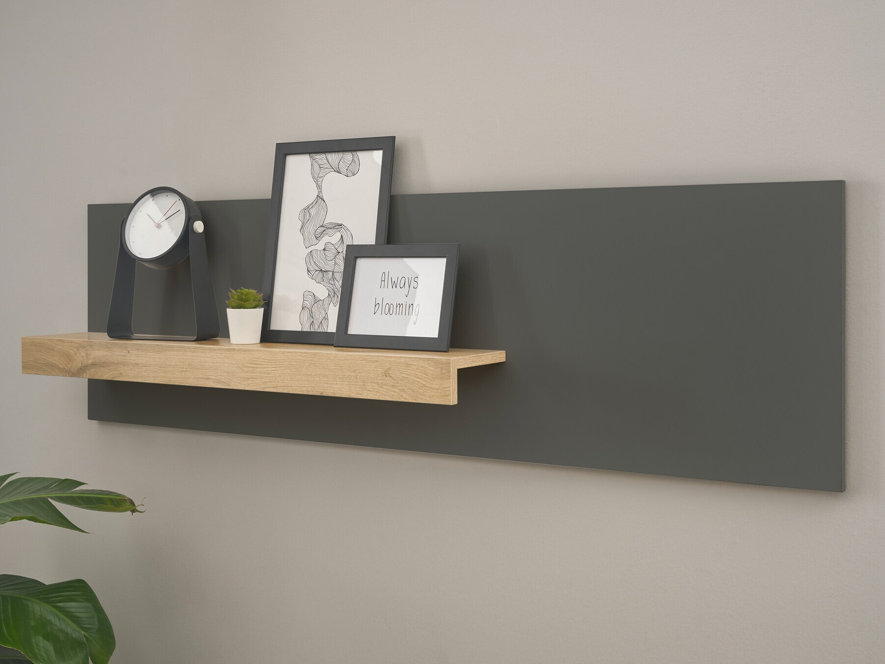 Wandplank Elbsori 125 (Antraciet + Wotan eik)