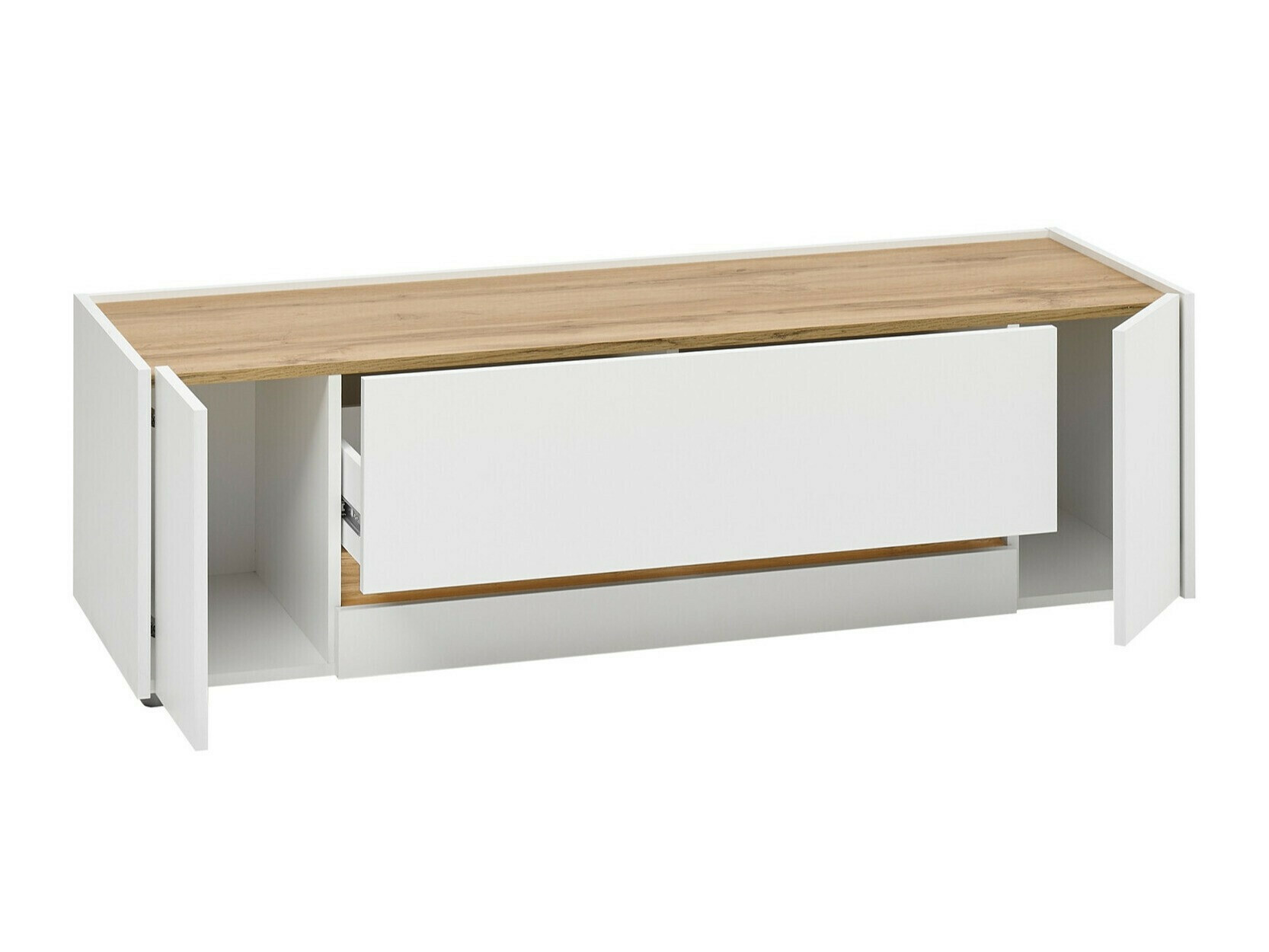 Woonkamerset Elbsori 128 (Wit + Wotan eik)