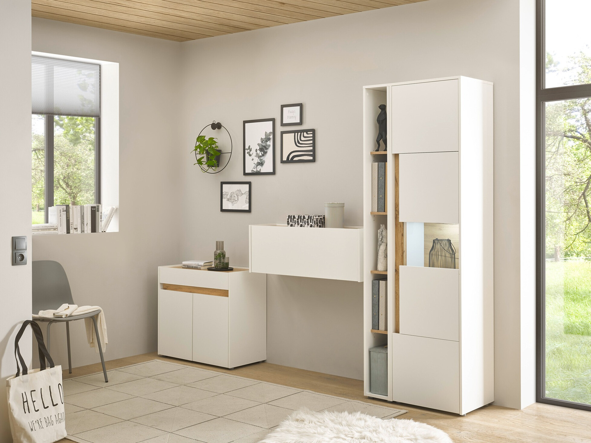 Meubelset Elbsori 139 (Wit + Wotan eik)